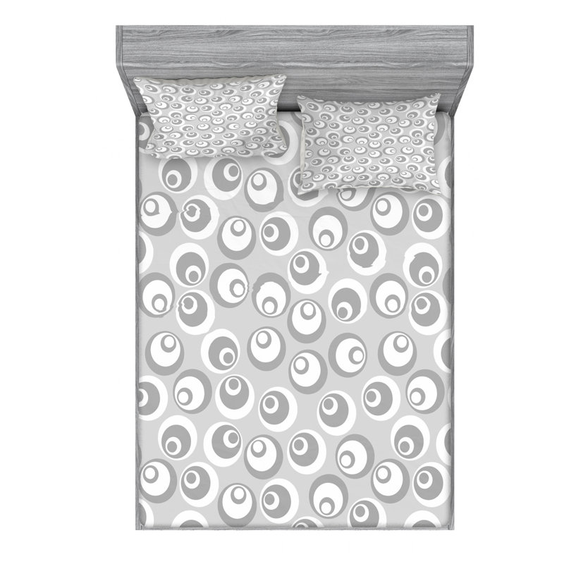 Microfiber Geometric Sheet Set, Full Sheet Set with Fitted Sheet