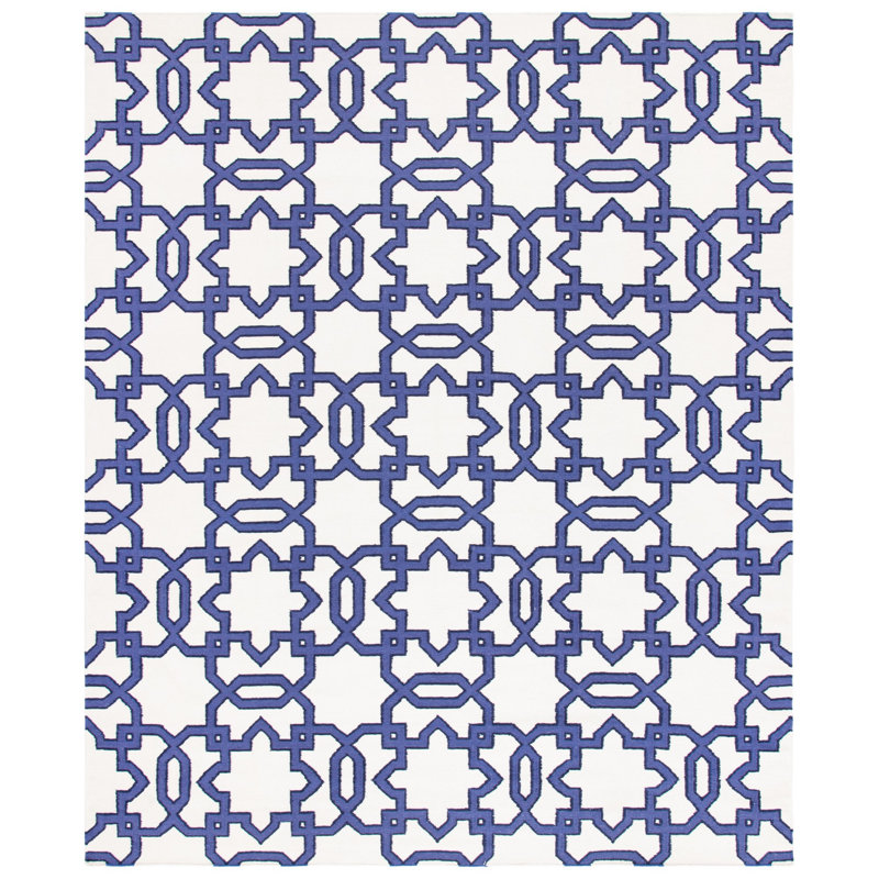 Rodgers Hand Woven Flat Weave Wool Geometric Rug, Rectangle 9' x 12'