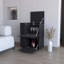 Chariot-bar rectangulaire noir avec rangement et tablettes-154361776