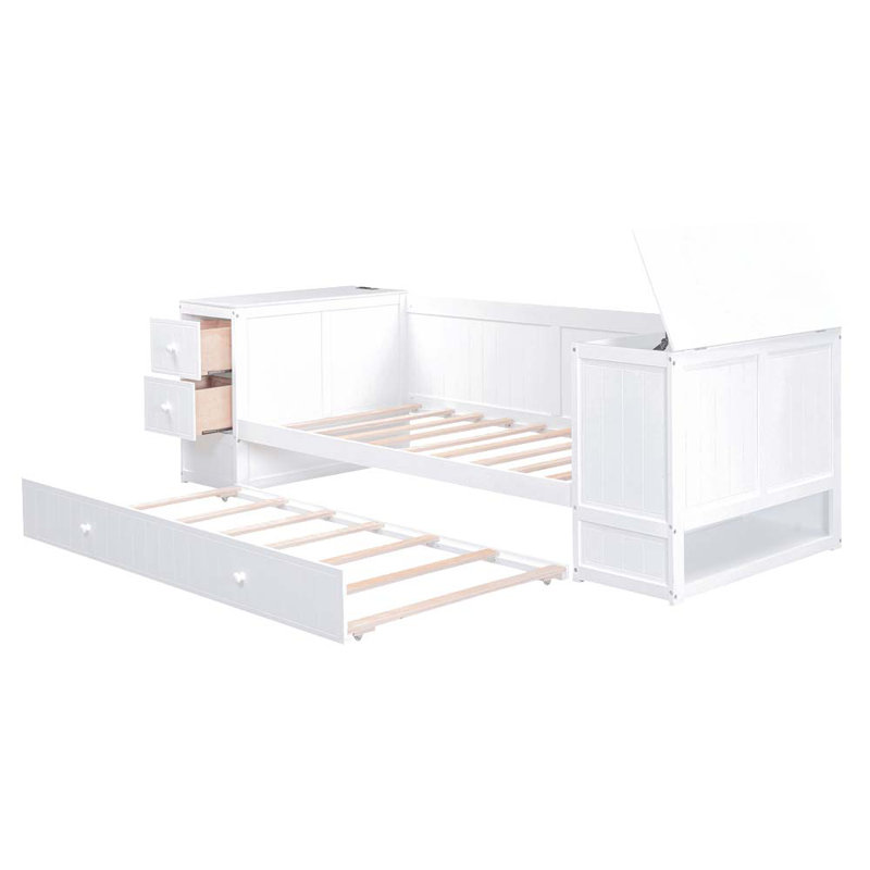Amisaday Daybed with Trundle, White