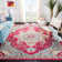 Felty Oriental Fuchsia / Blue Area Rug