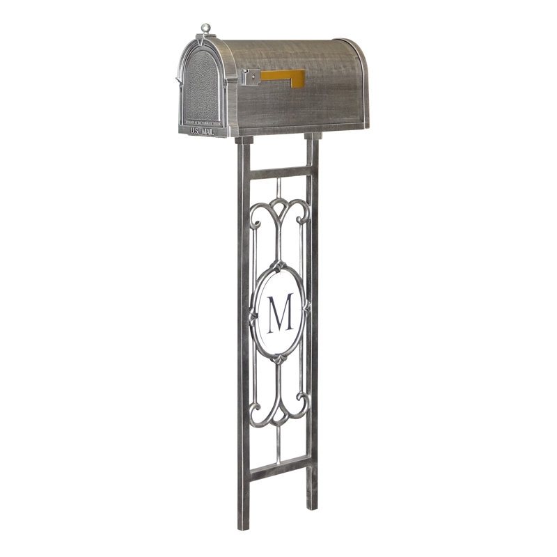Berkshire Aluminum Post Mounted Mailbox, Swedish Silver
