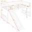 Lit mezzanine simple blanc avec, idéal pour les maisons à espace limité en bois massif blanc, une configuration de chambre polyvalente