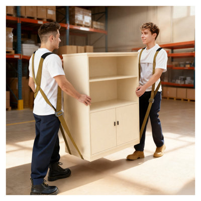Ensemble de sangles mobiles pour 2 personnes - Harnais de levage robuste pour appareils électroménagers, matelas et canapé - Système de support d'épaule réglable avec gants