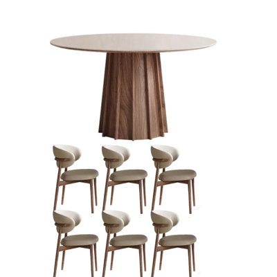 French Vintage Round Dining Table: Solid Wood
