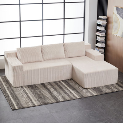 Canapé modulaire en L Corduroy