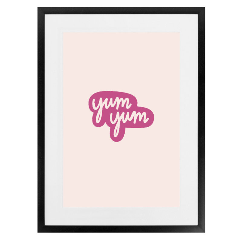 Pink Yum - impression de cadre photo unique, Noir, H 24 po x l 16 po x P 1 po