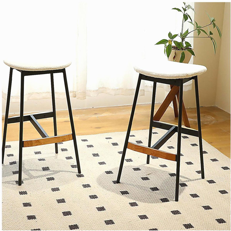 Ensemble moderne de 2 tabourets de bar confortables et sans dossier pour les chaises de bar de cuisine et de salle à manger