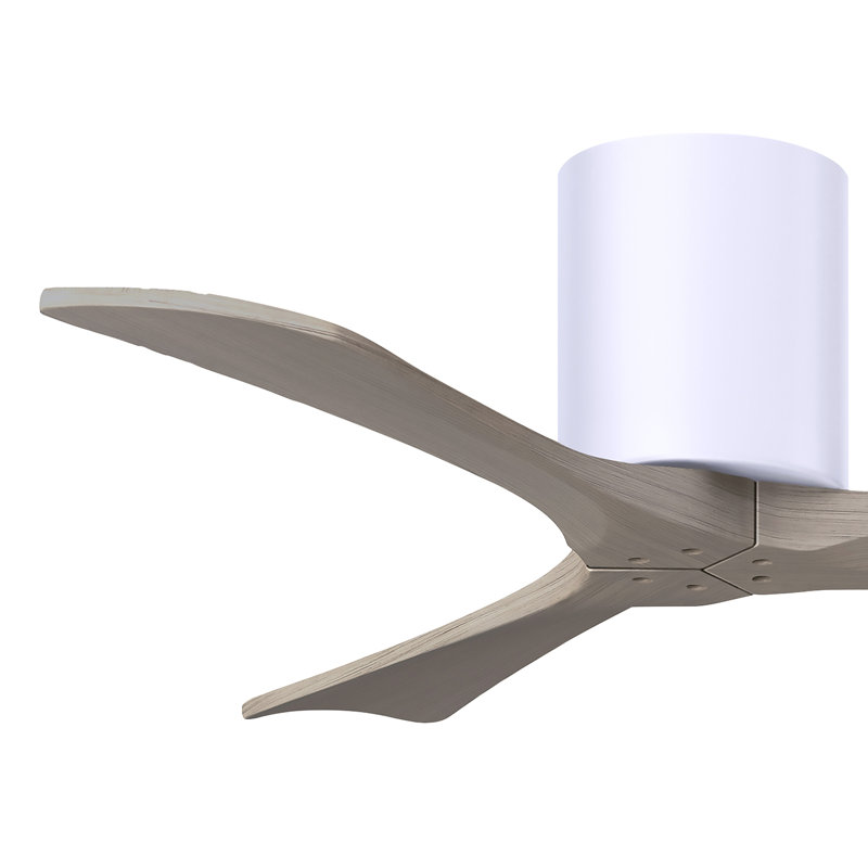 Ventilateur de plafond à 3 pales Olivier, Blanc brillant, Ton bois de frêne gris, 42"