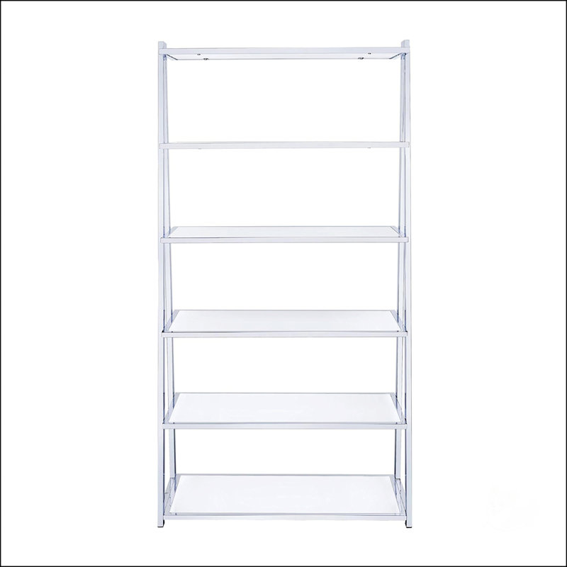 6 tablettes fixes à 6 niveaux, Chrome/blanc