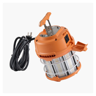 Éclairage de travail à DEL 60W temporaire, 8200 lumens, éclairage de chantier pouvant être raccordé avec crochet en T pour la construction, les ateliers et les garages