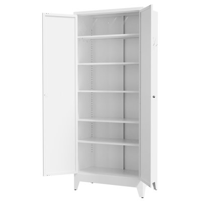 Rangement réglable pour garde-manger 75 po en métal avec 5 tablettes