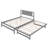 Gray Full Platform Bed Frame with Adjustable Trundle and Wood Slat Support-955029331