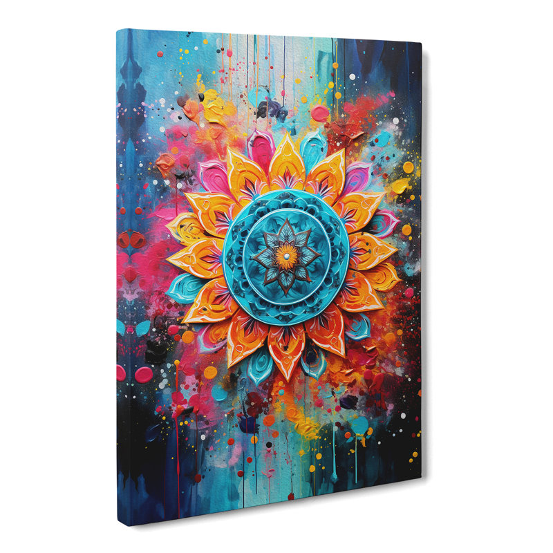 Mandala Gestural - Wrapped Canvas, 50cm H x 35cm W x 3cm D