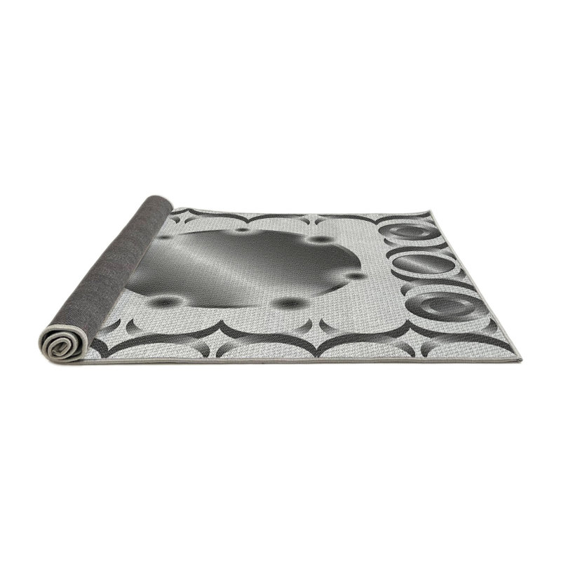 Tapis gris/noir tissé à la machine, Carré 4 pi