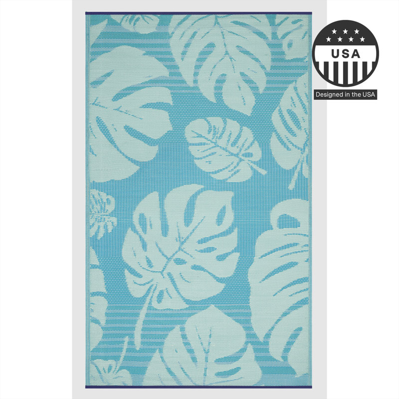 Tapis d'extérieur imperméable en plastique recyclé - Alesander - 5 pi x 8 pi