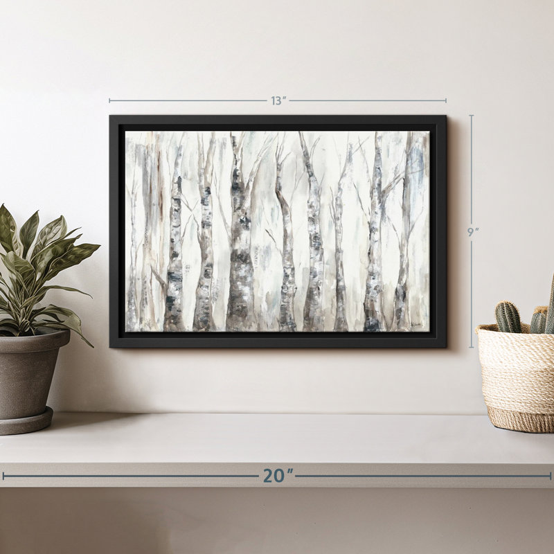 Nature «Winter Aspen Trunks Neutral Canvas Print», H 9 po x l 13 po