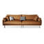 Canapé modulaire orange en cuir véritable-662894384