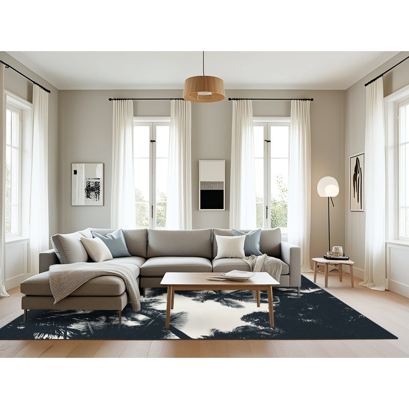 Tapis beige / noir Atmore, Rectangle 8 pi x 12 pi