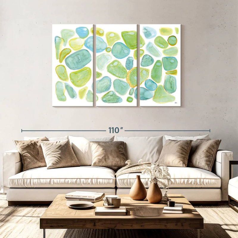 Abstrait de verre de mer Avery, H 48 po x l 74 po