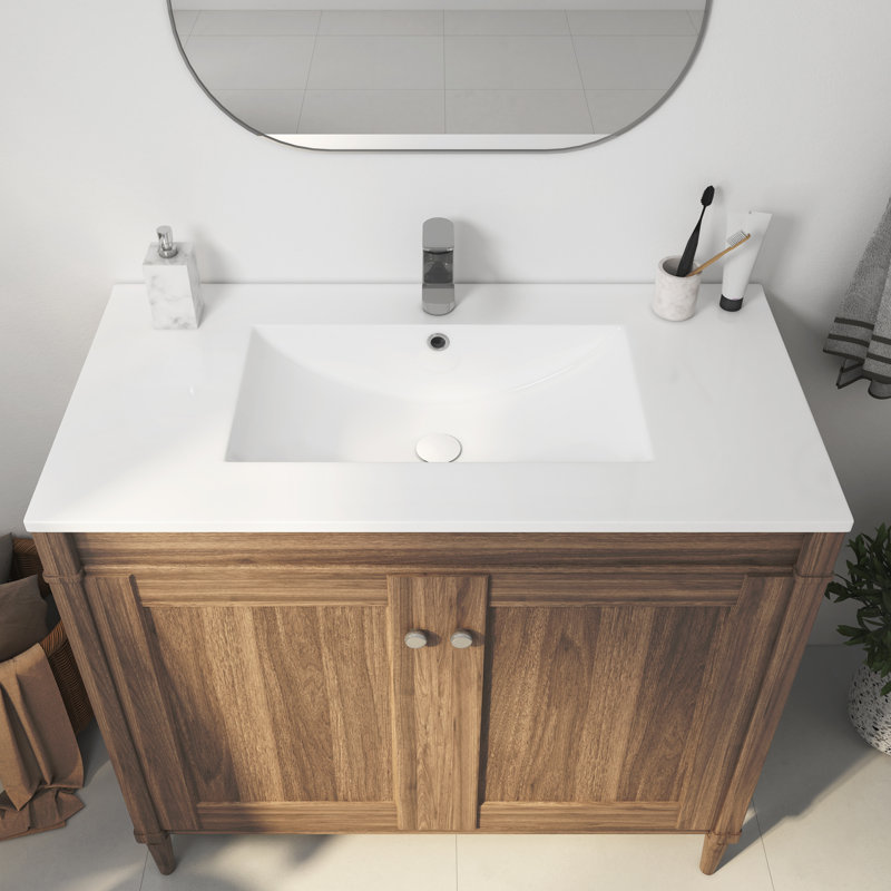 Tucson 36" W x 18.25" D Vitreous China Rectangular Single Vanity Top Sink in White (Sink Only)