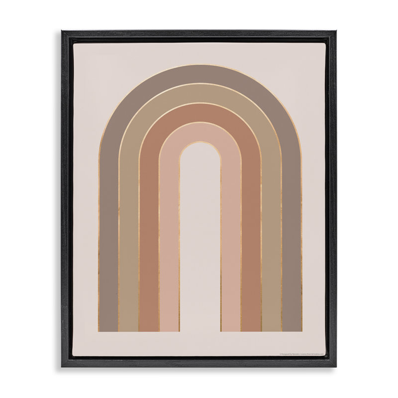 «Peachy Boho Rainbow» par Reinders, Cadre flottant noir de jais, H 21 po x l 17 po