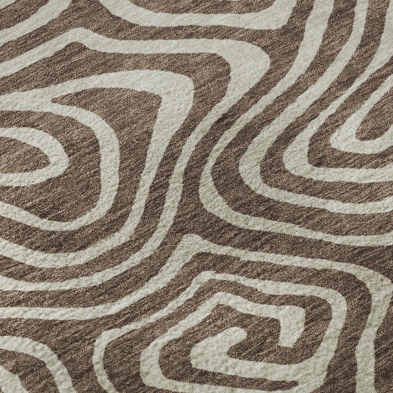 Tapis tourbillon Guada AMF1020 lavable à la machine de qualité supérieure, Rectangle 5 pi x 7 pi 6 po
