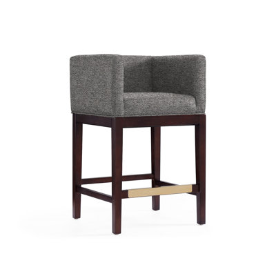 Yaden Upholstered Counter Stool with Solid Wood Frame