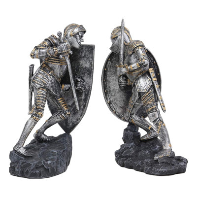 Serre-livres à dueling médiéval crusader knights