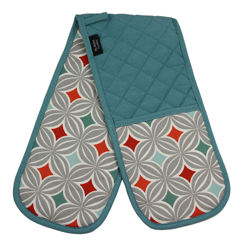 George Oliver Amethy Floral Cotton Oven Mitt(s) Only, Terracotta Orange