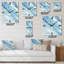 Horloge murale moderne Blue Silver Spring I-229979024