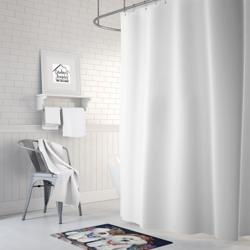 Tapis pour salle de bain en mousse à mémoire de forme Bichon Frise