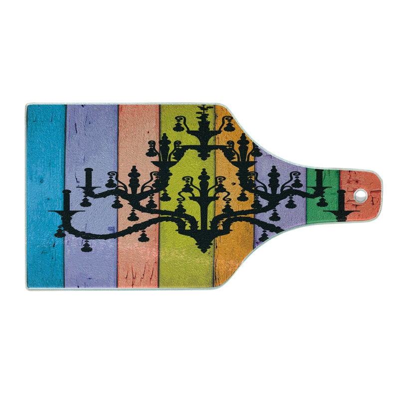 Multicolore planche à découper en verre trempé Ambesonne