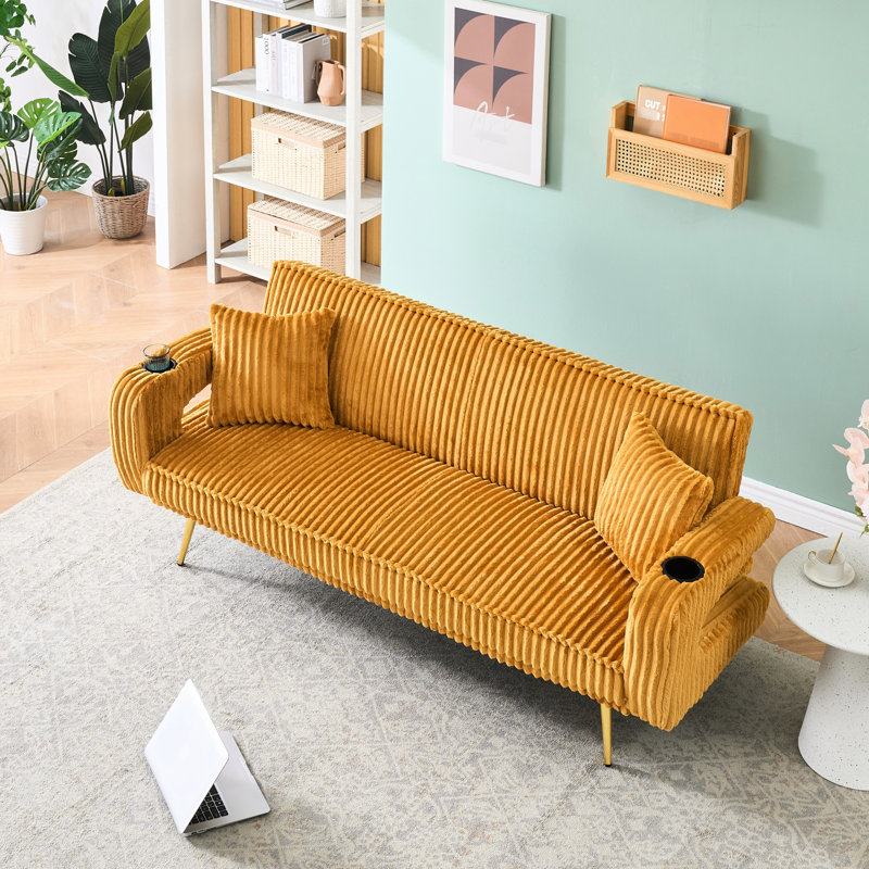 Velours côtelé à texture épaisse pour une assise confortable orange avec un design ergonomique, Orange