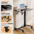 Adjustable Overbed Bedside Table With Lockable Wheels, Pneumatic Mobile Standing Laptop Desk, Small Standing Desk Portable Rolling Overbed Table Hospital Home Use-67679598-67679596