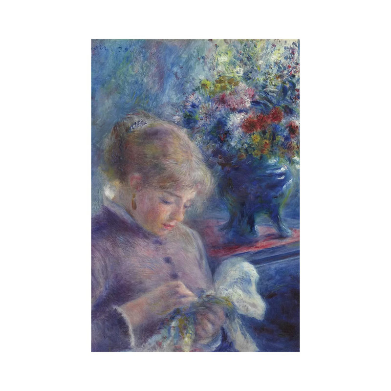 Young Woman Sewing, 1879 by Pierre-Auguste Renoir - Wrapped Canvas Print, 101.6 cm H x 66.04 cm W x 1.91 cm D
