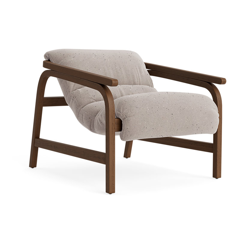 Cellire Chair, Stone Linen, Walnut/Medium Brown Wood