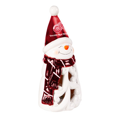 Detroit Red Wings Snowman LED Statuary, 8"