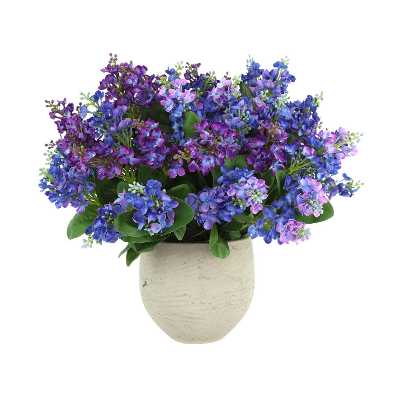 Lilac Arrangement in a Round Fiberstone Pot