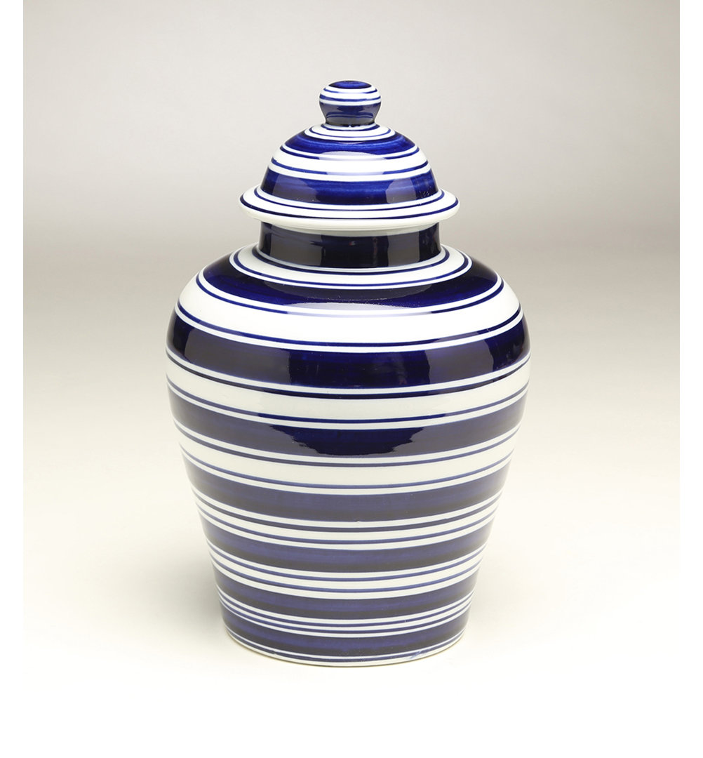 Farber Striped Urn Charlton Home®