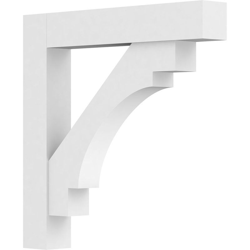 Support standard en PVC de qualité architecturale avec extrémités en bloc, H 24 po x l 3 po x P 24 po
