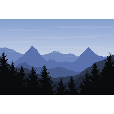 Mountain Landscape With Forest by FORGEM - Wrapped Canvas Print