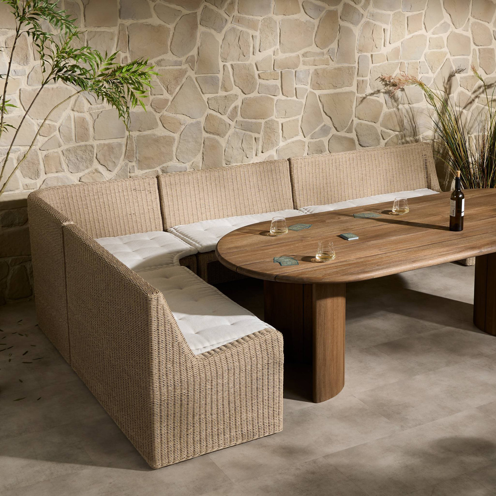 Senna Outdoor Corner Bench