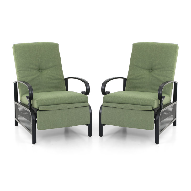 Steel Outdoor Lounge Chair, Green