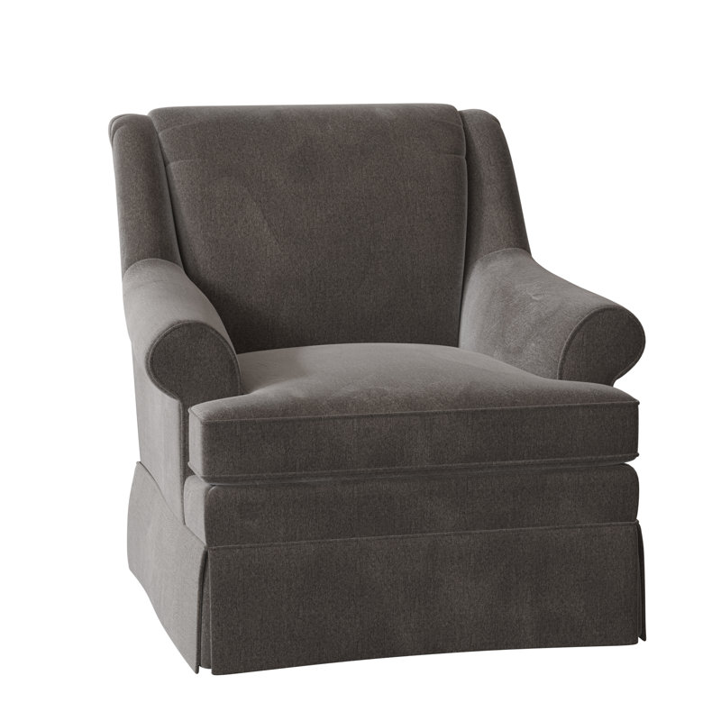 Fauteuil Eliana, Velours performance gris Nickie 45, Oui