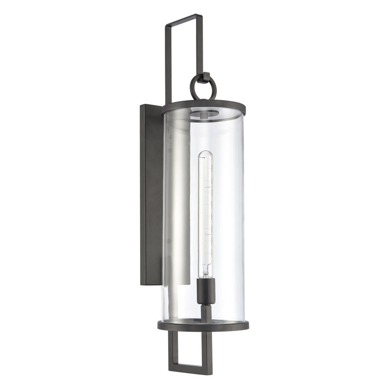 Applique murale d'extérieur 1 lumière de 30 po de hauteur Hopkins - Noir anthracite, H 30 po x l 7,25 po x P 9 po