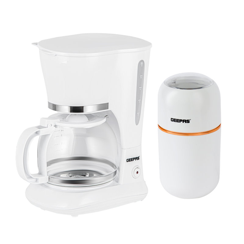 GEEPAS 1.5L Filter Coffee Machine & Coffee Grinder 80g Capacity Combo Set | 800W Coffee Maker for Instant Coffee, Espresso, Macchiato | 200W Electric Coffee Grinder for Dried Spice Nuts Herbs