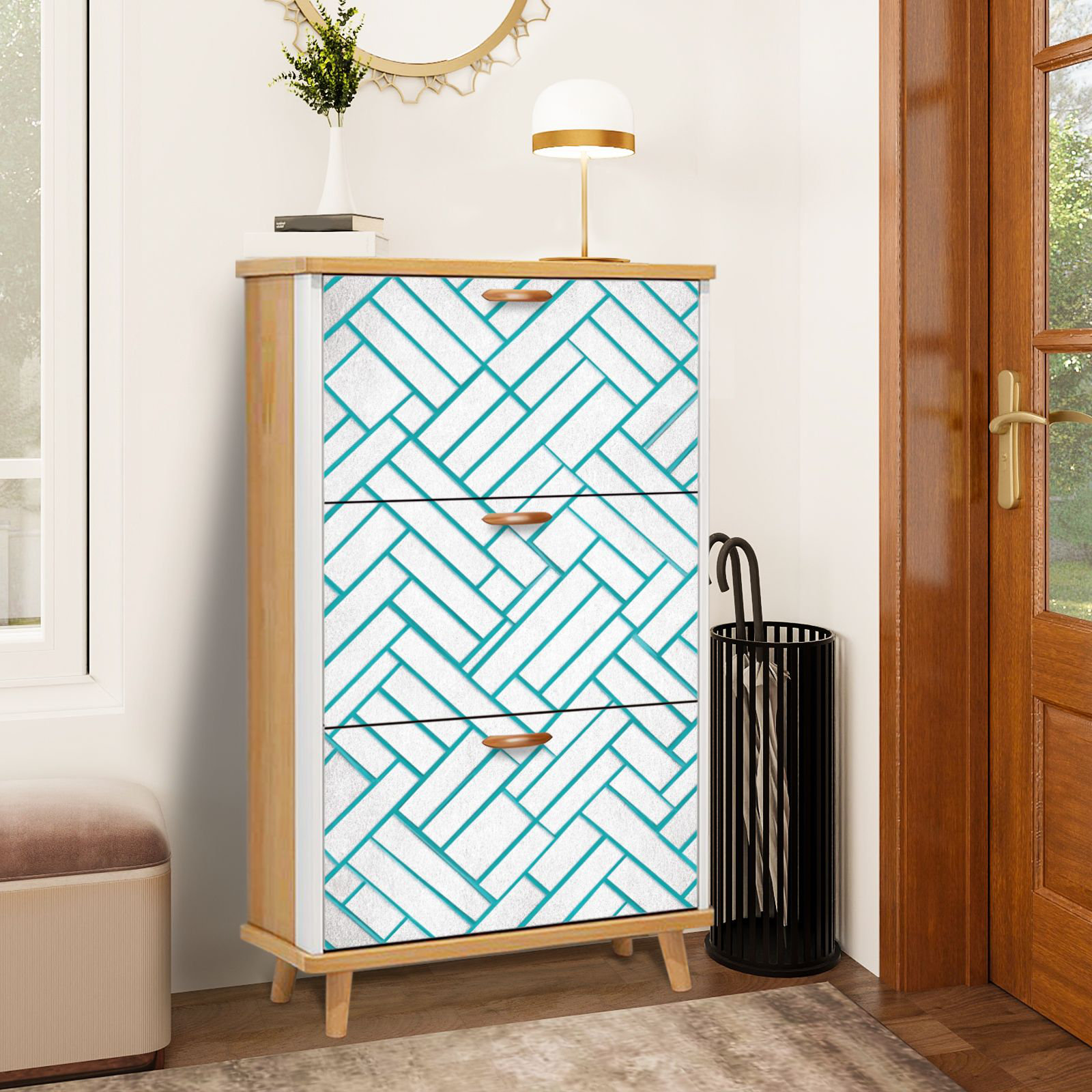 East Urban Home Shoe Storage Cabinet with 3 Flip Drawers for ...