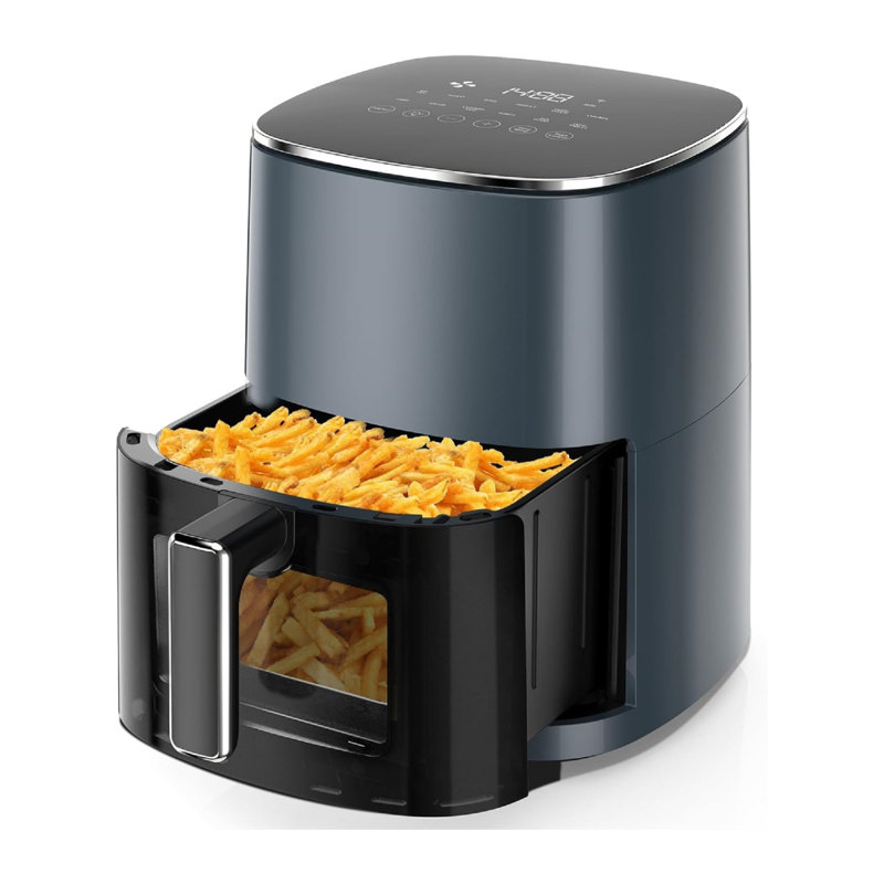 Homewell Air Fryer 12-in-1 with 6-Quart Capacity, Viewing Window, Air Fry, Roast, Reheat, Dehydrate, Bake, Steam, And More, 400°F Max Temperature
