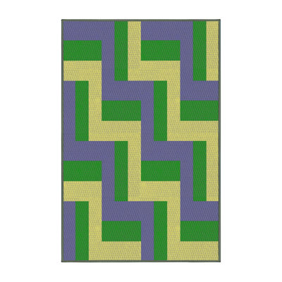 Bleu/jaune Tapis décoratif